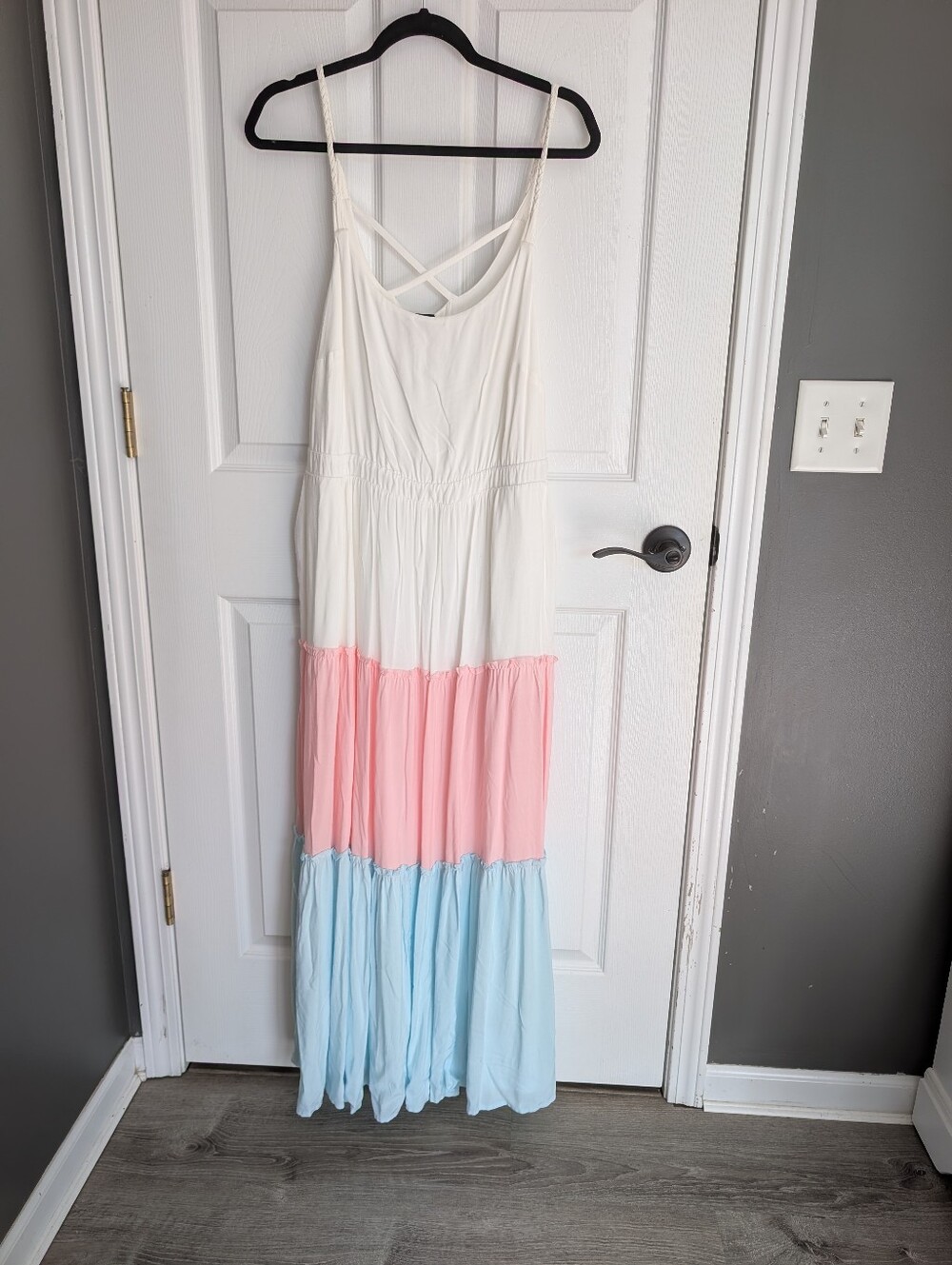 Torrid White Crisscross Strap Maxi Dress with pockets